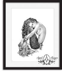 Black And White Mermaid Mermaid Illustration Black And White Woman Portrait Fine Etsy In 2020 Mermaid Illustration Mermaid Tattoos Mermaid Art
