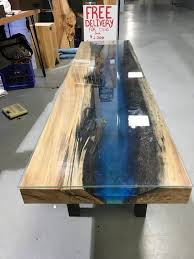Epoxy Resin Coffee Table With A Glass Top By Chicagofabrications Custom Coffee Table Glass Top Coffee Table Coffee Table