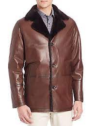Saks Fifth Avenue Collection Shearling Fur Fifth Avenue Collection Lambskin Leather Jacket Leather Jacket