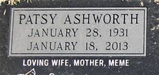 Patsy Tom Ashworth McAda (1931-2012)