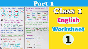 Fun and free first grade english worksheets for you to print and enjoy with the little ones! Part 1 Class 1 English Worksheet Grade 1 English Worksheets Cbse Class 1 Rkistic Youtube