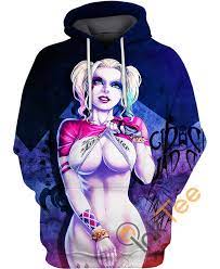 Harley Quinn Sexy Ahegao Premium Quality Unisex Pullover 3D Hoodie 