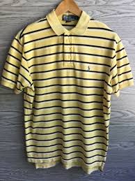 Black And Yellow Striped Shirt Mens Ralph Lauren Yellow Black Stripes Short Sleeve Polo Shirt Mens Medium Blue Polo Ebay