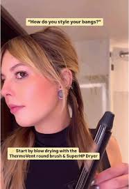 #OliviaGarden Ambassador @Katie Alm 🍉’s bangs are giving major inspo, and  we’re obsessed! 💅🏼 Here’s how you can recreate the look with  #OGBeautyTools: 1️⃣ Start by blow-drying with the #ThermoVent ...
