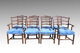 Sold Set Of 8 Chippendale Ribbon Back Dining Chairs Twin Arms Dining Chairs Antique Dining Room Furniture Chair