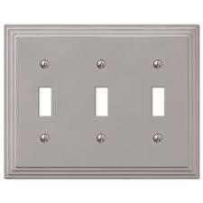 5 out of 5 stars. Hampton Bay Steps 3 Toggle Wall Plate Nickel 84tttnhb The Home Depot Plates On Wall Switch Plate Covers Wall Switch Plates