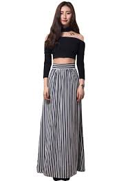 Black And White Striped Maxi Skirt Black White Stripes Adult Maxi Skirt White Striped Skirt Fashion Stripe Skirt
