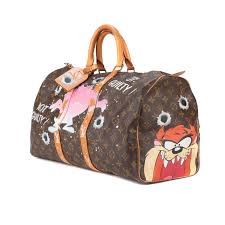 The duffel bag, or weekender, is perfect for carrying clothing and small mens toiletry bags inside. Travel Bag Louis Vuitton 45 Monogram Customized Fucking Taz By Patbo For Sale At 1stdibs
