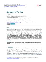 Pdf Numerals In Turkish