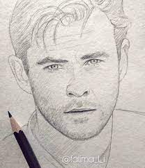 Continue the drawing lesson about how to draw thor. Black And White Pencil Sketch Of Thor Marvel Art Drawings Celebrity Drawings Marvel Drawings