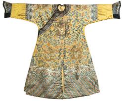 A Rare Yellow Embroidered Twelve Symbol Semi Formal Dragon Robe Br Qing Dynasty 19th Century Lot Qing Dynasty Dynasty Clothing Court Robes