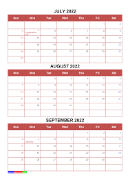 Free July August September 2022 Calendar With Holidays Four Quarters In 2020 January February March April May Calendar Printables
