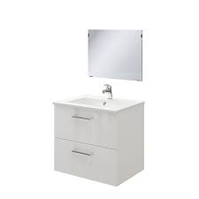 Ensemble De Salle De Bains Pyxis Meuble Sous Vasque A Suspendre L 60 Cm Plan Vasque Miroir Castorama