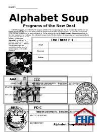 Collectively, observers called them the alphabet . New Deal Alphabet Soup Worksheet Pdf New Deal The United States