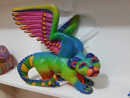 Alebrijes are brightly colored mexican folk art sculptures of fantastical creatures. Oaxaca Art Ed Guru