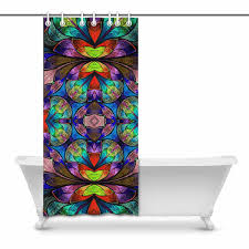 We highlighted five stunning bathroom glass trends. Pop Multicolored Background In Stained Glass Window Style Bathroom Shower Curtain Set 36x72 Inch Walmart Canada