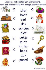 Zoek Het Woord Bij Het Plaatje Sinterklaas Werkbladen Zwarte Piet