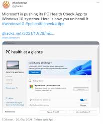 Product and service reviews are conducted independently by our editorial team, but we sometimes make money when you click on links. Windows 11 Pc Health Check App Will Be Installed As Windows 10 Update Kb5005463 Born S Tech And Windows World