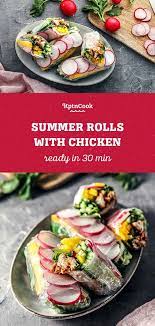 Summer Rolls With Chicken Recipe In 2020 Light Summer Dinners Summer Rolls Summer Rolls Recipe