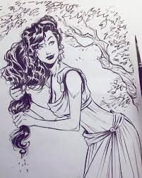 megara hercule dessin lukas werneck mythologie anime animation disney fan art drawings coloriage de famille pour adultes