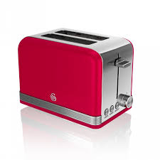 Grille Pain Rouge 2 Tranches Swan Retro Cuisina