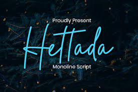 A calligraphy font does not have to be classic to be elegant. Hettada Font In Fonts On Yellow Images Creative Store