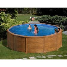 Piscine Hors Sol Ronde Imitation Bois Modele Mauritius
