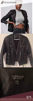 Top Shop Black Quilted Leather Jacket Leather Jacket Topshop Jackets