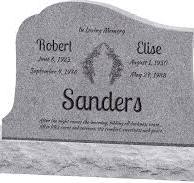 Solitude Upright Headstone polished all sides with 48" Base