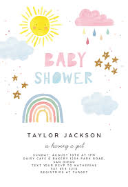 Create your own custom baby shower invitation in minutes. Magical Rainbow Baby Shower Invitation Template Greetings Island Baby Shower Invitations Rainbow Baby Shower Invitations Baby Sprinkle Invitations