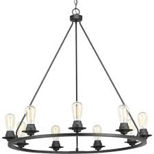 Progress Lighting Debut Collection 9 Light Graphite Chandelier P400016 143 The Home Depot