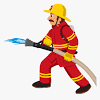 Fire fighter with water hydrant; 1
