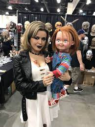 Chucky With Real Life Tiffany Your Kinda Cute Your Just Like A Little Baby Tiff Bride Of Chucky Costume Halloween Costumes For Kids Chucky Costume