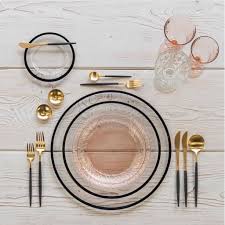 Blush Clear And Black Plates With Gold Flatware And Black Handles Cb2 Modern Tableware Gold Blush Clea Flatware Table Gold Flatware Modern Table Setting Buy flatware sets silverware at macys.com.