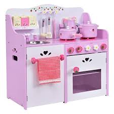 Costzon Kids Kitchen Playset Wooden Cookware Pretend Cooking Food Set Toddler Gift Toy 24 4 Height Pi Kitchen Sets For Kids Kids Wooden Kitchen Toy Kitchen