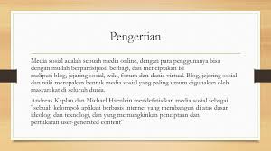 Sedangkan jejaring sosial adalah situs atau website yang digunakan untuk berkomunikasi banyak orang tanpa harus ada mengenal sebelumnya di dunia nyata. Media Sosial Kuliah Vi Ppt Download