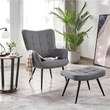 Check spelling or type a new query. Yaheetech Modern And Contemporary Fabric Accent Chair And Ottoman Set Curved Back Lounge Chair