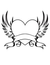 Heart With Wings Drawings Clipart Best Wings Drawing Heart With Wings Heart Coloring Pages
