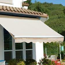 Xtremepowerus 10 X8 Manual Retractable Patio Awning Tan Walmart Com Pergola Shade Diy Pergola Shade Patio Awning