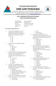 Latihan 1 pilihlah jawaban yang anda anggap paling tepat dengan memberikan tanda silang pada soal pilihan ganda berikut! Soal Ujian Housekeeping
