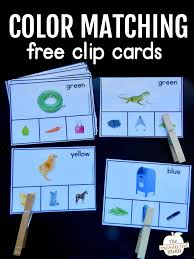 Color Matching Clip Cards The Measured Mom Clip Cards Preschool Preschool Colors Color Activities