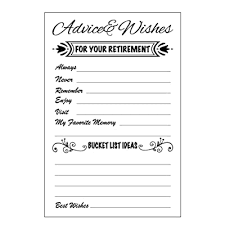 What's on your retirement bucket list? Buy Rxbc2011 Advice And Wishes Card For Retirement Party Happy Retiree Celebration Gift Sharing Well Wishes And Memories Happy Retirement Wishes Card Pack Of 50 White Online In Uae B0845p1j1p