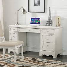 Antique white blend style and functionality in your home office with the bush furniture fairview computer desk with hutch and drawers in antique white. Morre Desk Antique White Desk White Kids Desk White Desks