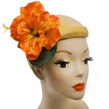 Check spelling or type a new query. Hair Flower With 2 Orange Hibiscus Blossoms On A Leaf