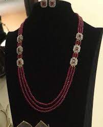 3 Line Necklacesemi Precious Stones Necklaceemerald Etsy In 2021 Jewelry Design Earrings Pearl Necklace Designs Beautiful Gold Necklaces
