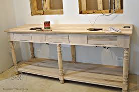 Make over your bathroom with this diy bathroom vanity and completely change the look and feel of your space. Serendipity Refined Blog Diy Painted Reproduction French Draper S Table Master Bath Vanity