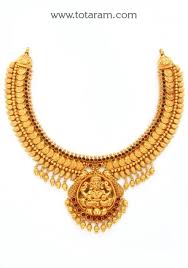 22k Gold Lakshmi Necklace Temple Jewellery Totaram Jewelers Buy Indian Gold Jewelry 18k Gold Jewelry Fashion Gold Necklace Designs Gold Jewelry Stores