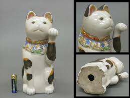 ヤフオク 古玄社 古い招き猫 置物 21cm 開運 縁起物 i 招き猫 置物 招き猫 置物