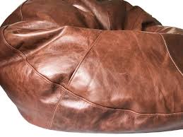 Heritage Brown Leather Oversized Bean Bag Chair The Mvp Leather Bean Bag Oversized Bean Bag Chairs Leather Bean Bag Chair