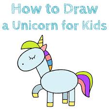 Draw a small c shaped line to indicate the nostril. How To Draw A Unicorn For Kids How To Draw Easy